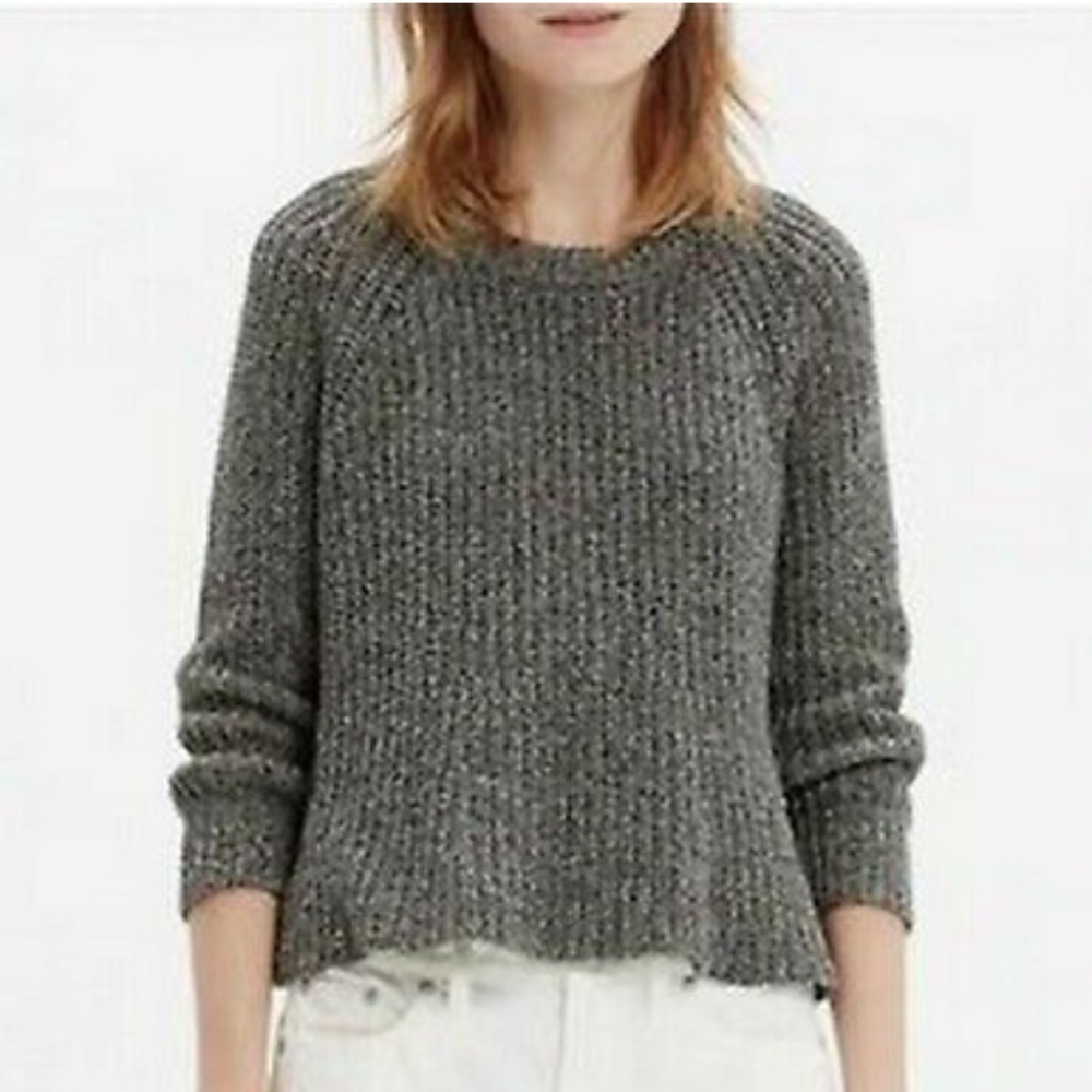 Madewell marled copped swing sweater